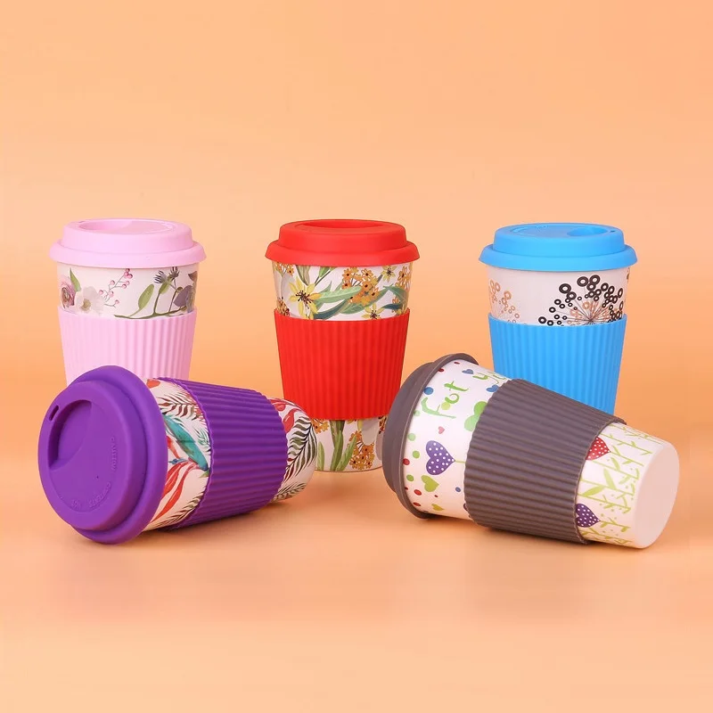 Кофейная чашка из бамбукового волокна цветные кружки с птичьими ветвями