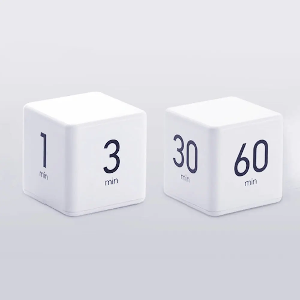 

Cube Timer Practical Pomodoro Timer Adjustable White Minutes Cube Workout Timer Kitchen Tools for Time Management 1-10 Minutes