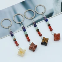 reiki healing 7 chakras natural stone keychains women handbag purse holder accessories jewelry key chains gifts