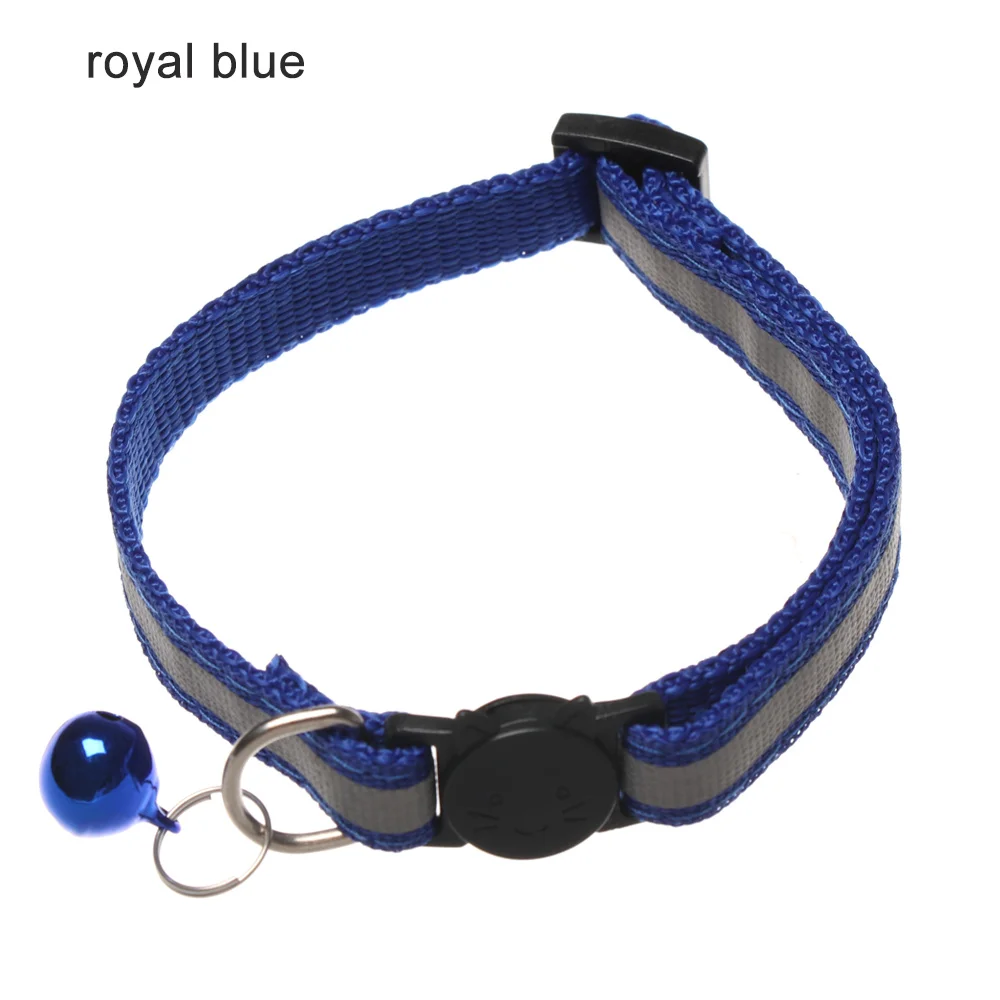 royal blue Регулируемые нейлоновые ошейники для собак ошейники с колокольчиками Очаровательное ожерелье ошейник для маленьких собак кошки ошеники товары для животных - Цвет: royal blue