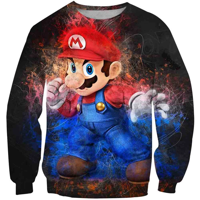 2020 Autumn New Style 3d O-neck Hoodies Cartoon Super Mario 3D Print Hoodie Sweatshirt funny casual Pullover Jacket Coat Tops | Мать и