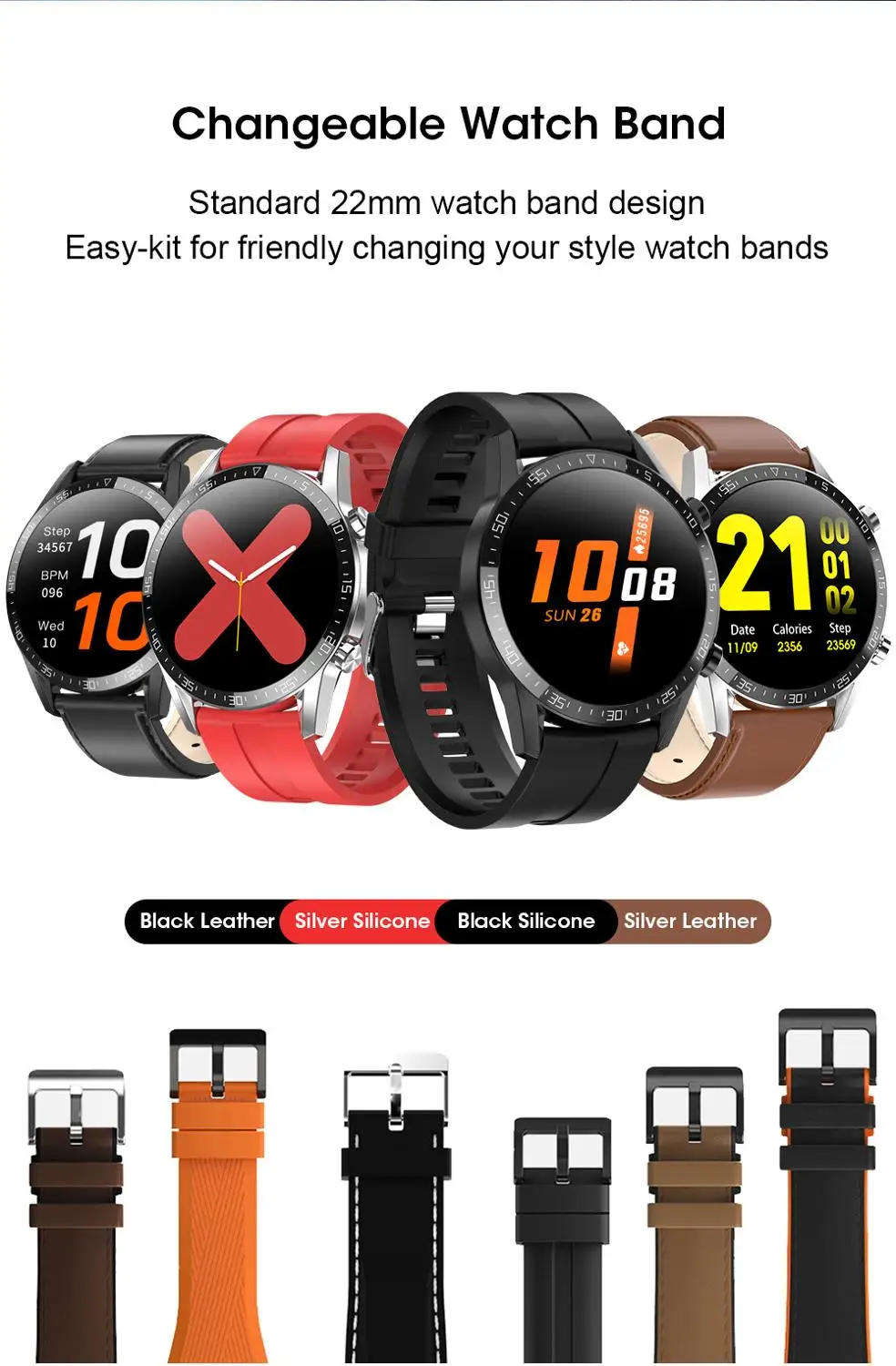 

Smart Watch L17 ECG Blood Pressure Oxygen Heart Rate Monitor Long Standby Bluetooth Call Smart Watch for Men Women Smartwatch