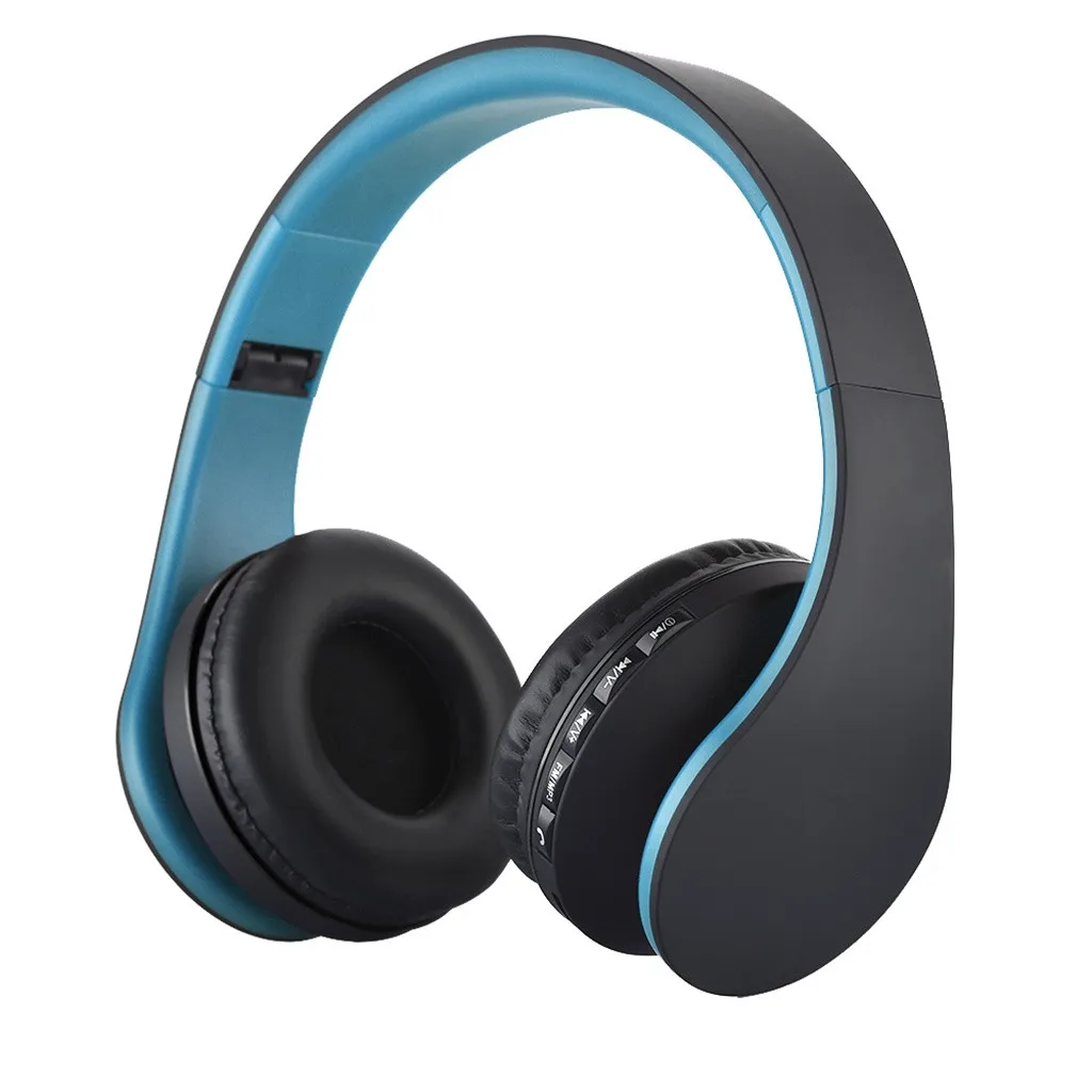 Синий Mosunx портативные беспроводные Bluetooth сильные басы Складные Наушники Стерео шумоподавление наушники Встроенный микрофон - Цвет: Синий