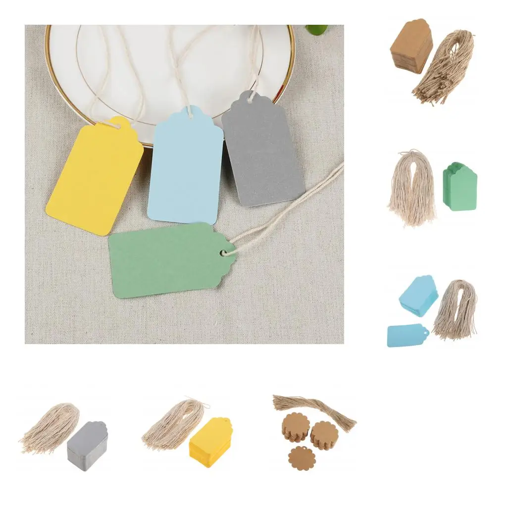 

100x Kraft Paper Wedding Party Tags Holiday Wine Hanging Label Gift Card DIY