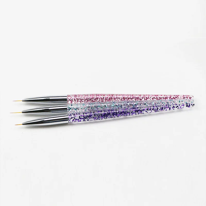 3Pcs/Set Nail Art French Lines Liner Painting Brush Acrylic Handle Flower Pattern Design Stripes Drawing Pen Manicure Tool