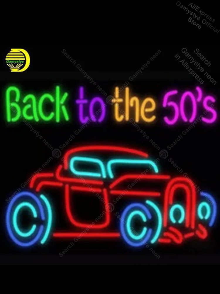 

NEON SIGN For Back to the 50' Handcraft letrero custom luces neon light Professional Real Glass Neon Pet Shop Sign Neon Lichtbak
