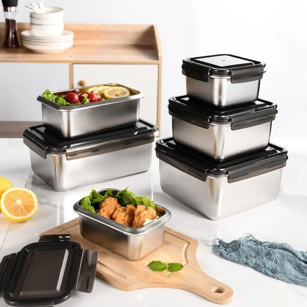 

Ланч-бокс из нержавеющей стали Bento, контейнер для еды, герметичный контейнер для еды, контейнер для сохранения свежести