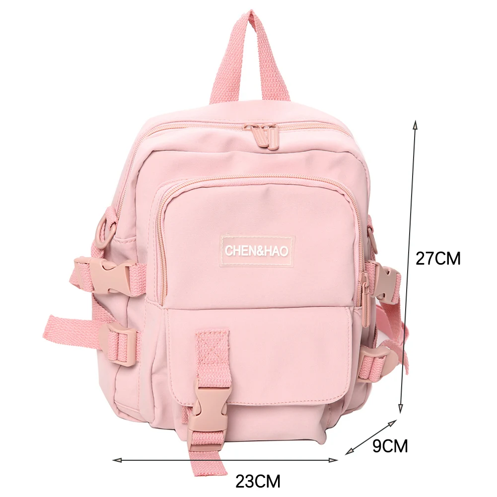 

Women Letter Print Backpack Solid Color Girls Students School Book Bag Female Multi-Pockets Travel Bag Large Capacity mochila