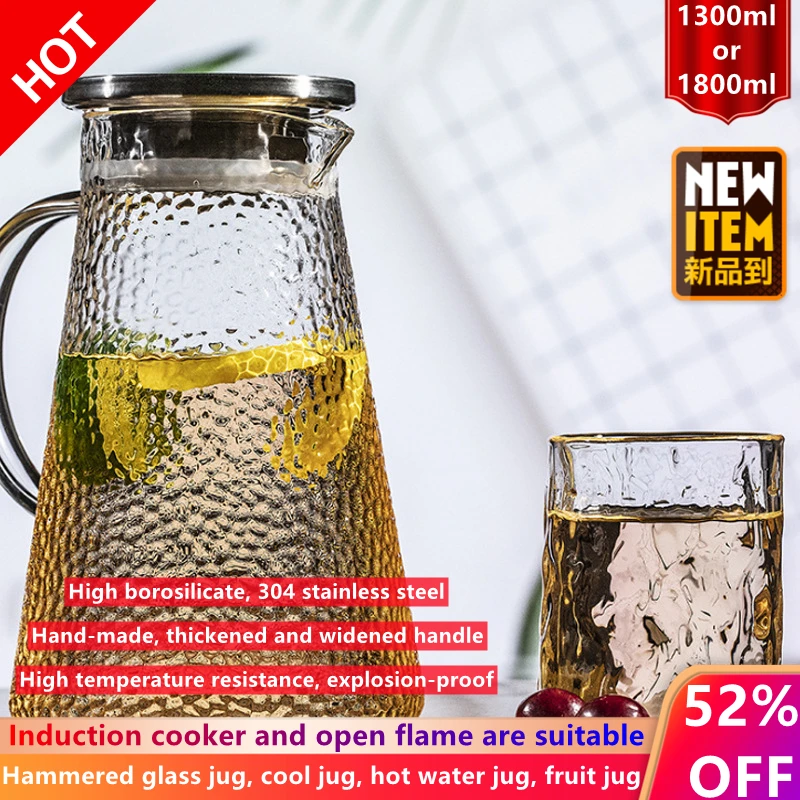 Чайник из боросиликатного стекла чайник кувшин для сока молотковый стеклянный