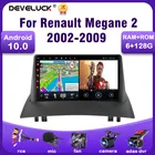 Автомагнитола 2 Din, Android 10, мультимедийный видеоплеер для Renault Megane 2 2002-2009, GPS-навигация, стерео колонки, FM, Wi-Fi, 4G