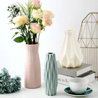 Пластиковая ваза для украшения дома, белый керамический цветочный горшок, цветочная корзина, скандинавский декоративный Свадебный обеденный стол для спальни