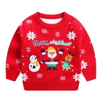 christmas sweater kids winter pullover girl boy knitted clothing red tops autumn for toddlers baby
