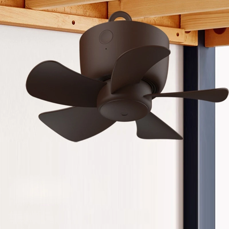 

7.5inch USB Rechargeable 4000mAh Ceiling Fan with Remote Control 4-Speed 2-8hours Timer Haning Fan for Camping Tent Bed