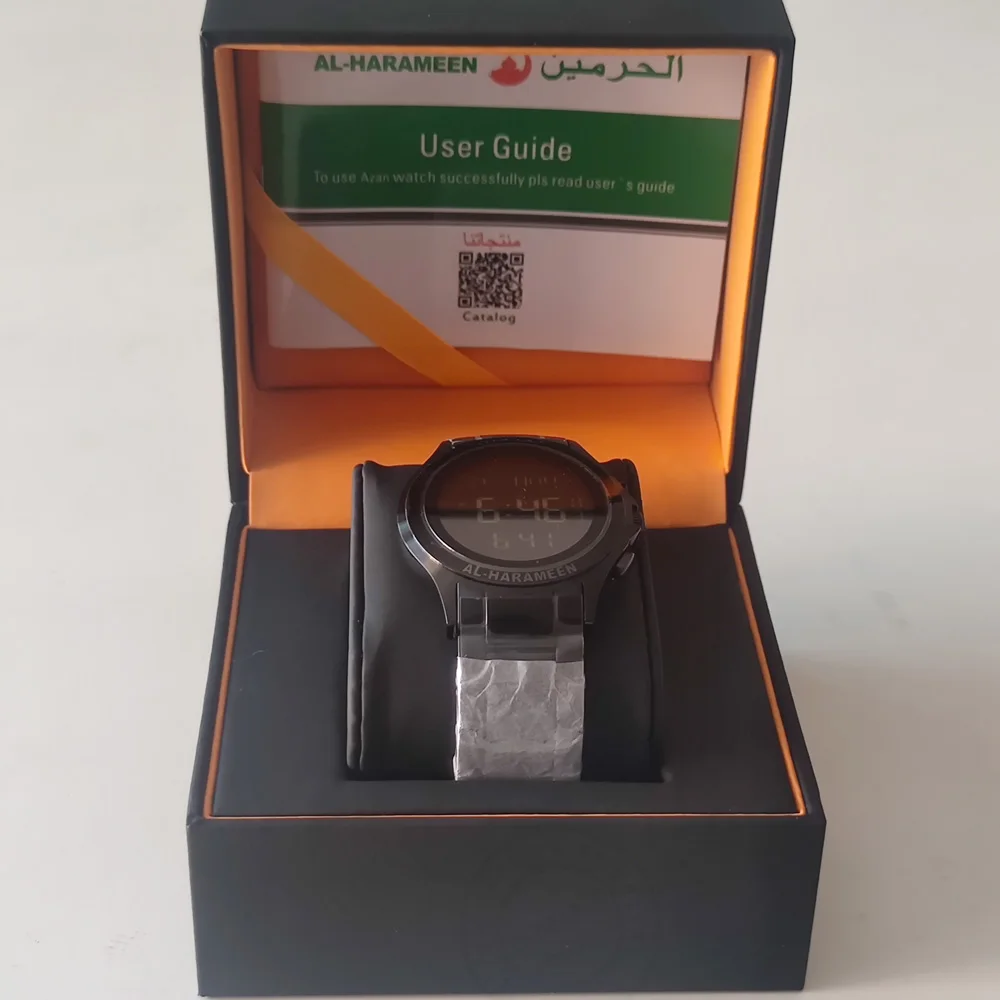Мужские часы для молитвы AL-Harameen мусульманские наручные черного цвета с молитвой