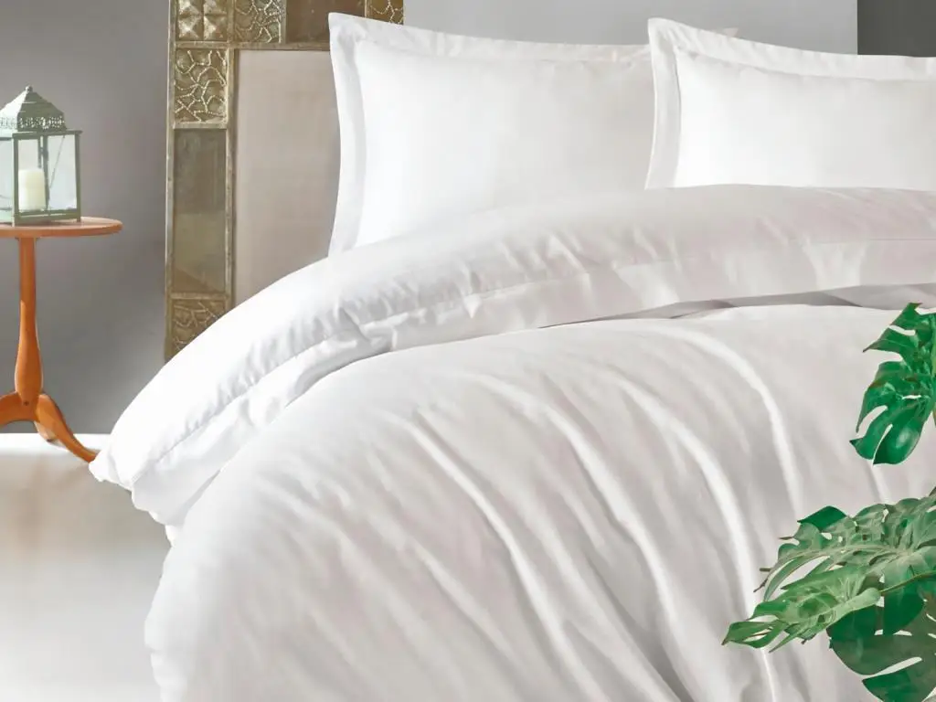 

Cottonbox Elegant Satin Double Bed Duvet cover set White