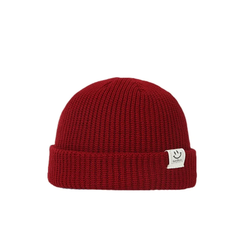 

Unisex Winter knitted Beanies Hat Women Thick Warm Beanie Skullies Hat Female Knit Smiley Bonnet Beanie Caps Outdoor Riding Sets