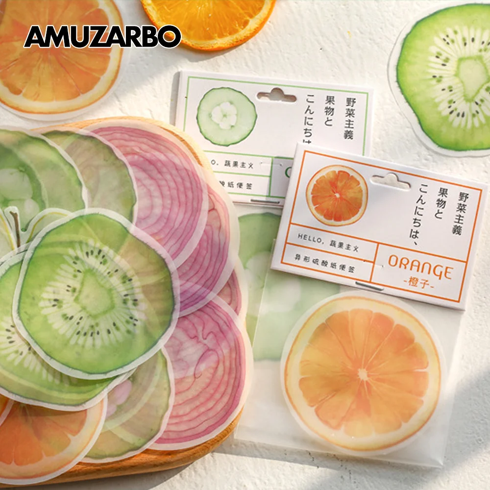 15 шт./пакет реалистичные фрукты овощи карта Липкие заметки наклейки канцелярские