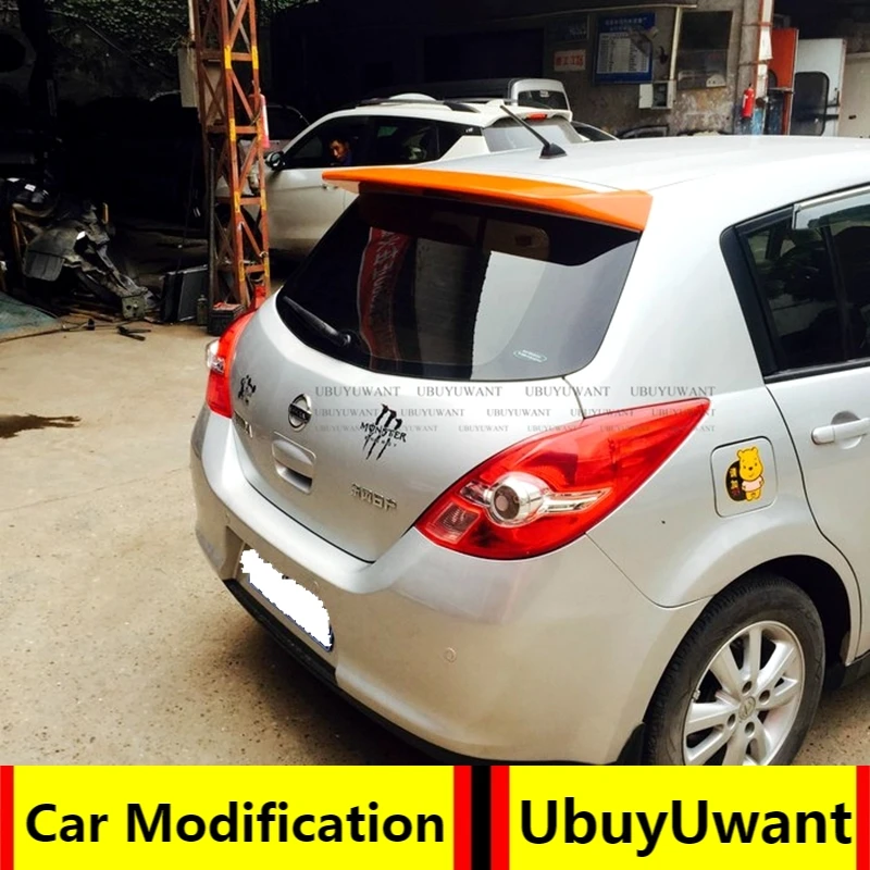 UBUYWUANT ABS Материал задний спойлер для Nissan TIIDA 2007 2011 грунтовка Цвет автомобильное