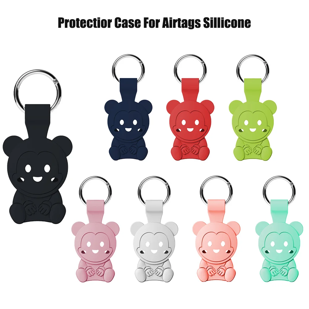 

Silicone Sleeve For Airtag Case Keychain Air Tag Protective Cover Key Chain Loop Holders For Luggage Pet Collar Airtag Case