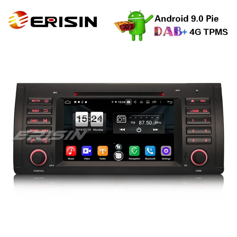 Erisin ES7753B 7 &quotOcta-Core Android 9 0 автомобильный DVD CD плеер GPS DTV DAB + OBD2 для BMW 5 серии E39 E53 X5 M5 |