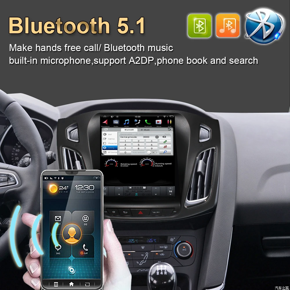 Автомобильный Gps-навигатор вертикальный экран в стиле Tesla для FORD Focus 2012-2015 Android