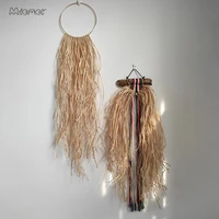 miamor natural dried grass weaved dreamcatcher home wall hanging decoration accessories cafe bar wedding pendant