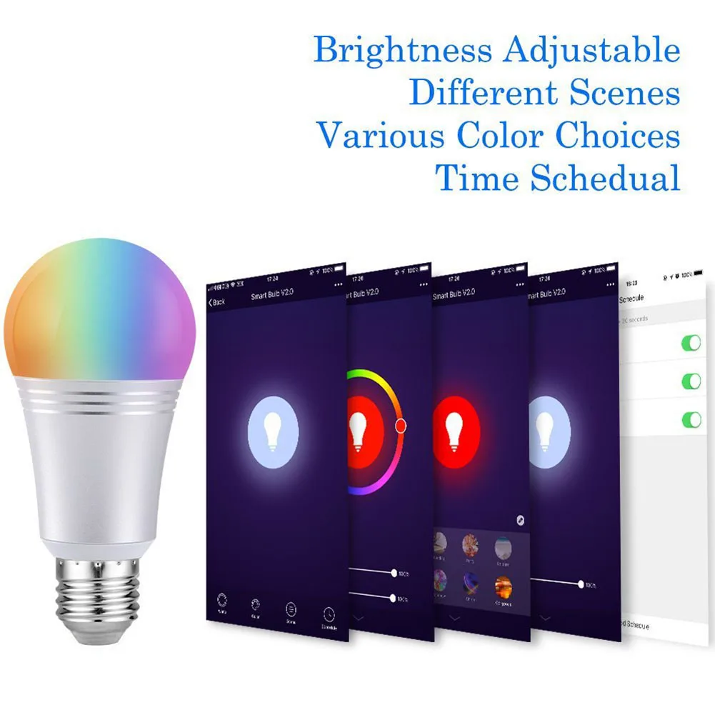 

Classic E26/E27 WiFi Smart Light Bulb Multi-functional Practical APP Control 85V-265V RGBW Dimmable LED Night Lamp