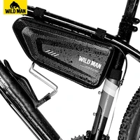 wild man mountain bike bag rainproof road bicycle frame bag cycling accessories hard shell tools storage panniers capacity 1 5l