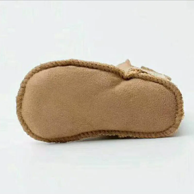 Теплая обувь для малышей из искусственной кожи нескользящая маленьких девочек и