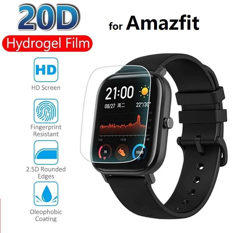 3 шт. Защитная Гидрогелевая пленка для Amazfit Bip S U GTR 47 мм 42 GTS 2 Mini 2e (не закаленное