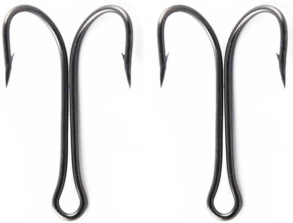 Двойной рыболовный крючок 100 шт|barbed hook|double hookhook black |