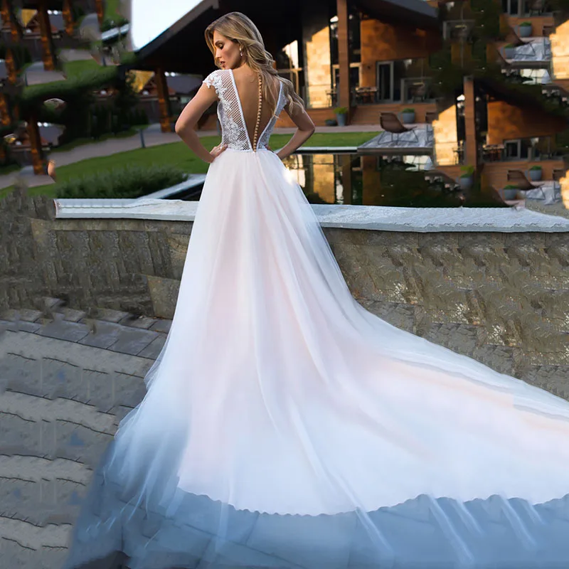 Сексуальные кружевные свадебные платья LORIE с глубоким V-образным вырезом и