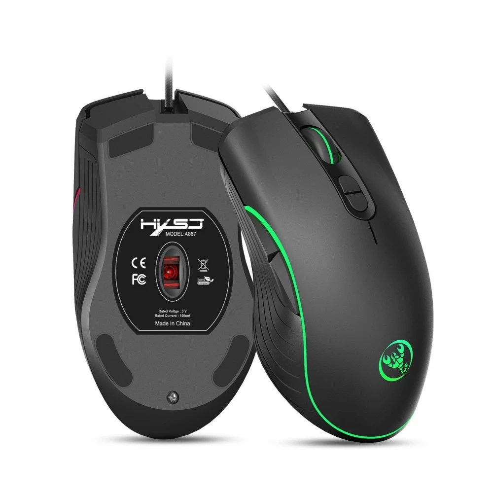 

Gaming Mouse Wired 6400DPI 4-level Adjustable Mice Gamer 7 Button RGB LED Color Backlit Opto-electronic Mouse For PC Pro Gamer