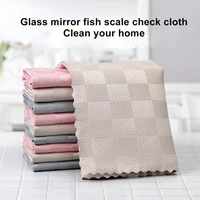 5pcs microfiber cleaning cloth fish scale reusable cleaning rags for mirrors cups tv screens furniture1