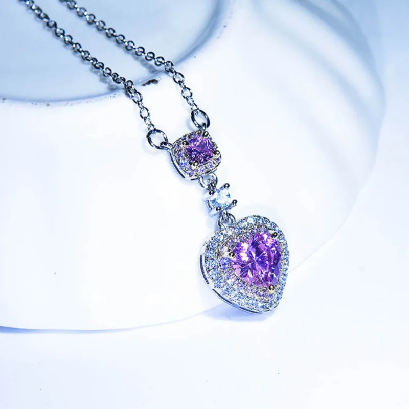 

Anillos Yuzuk New Luxury Pink 925 Sterling Silver Engagement Necklaces For Women Lady Anniversary Gift Jewelry Drop Shipping