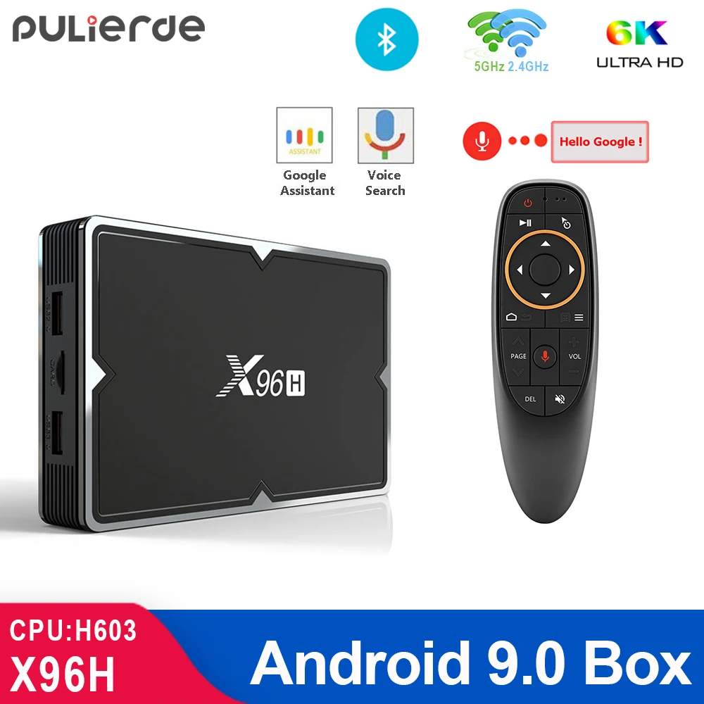 Новый ТВ приставка X96H Android 9 0 4G ram 32G/64G Поддержка 2 + 5G Wifi Blueooth HDMI IN OUT Youtube