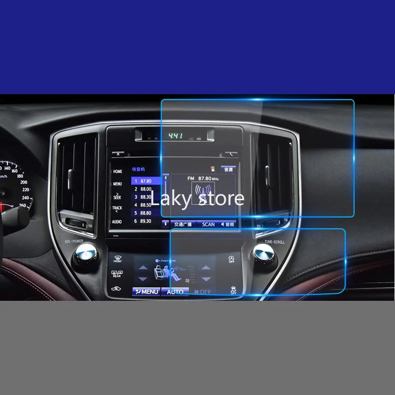 

2Pcs GPS Car Navigation Steel Film for Toyota Crown 2018 Air Conditioning Screen&Central Control Screen Glass Tempered HD Film