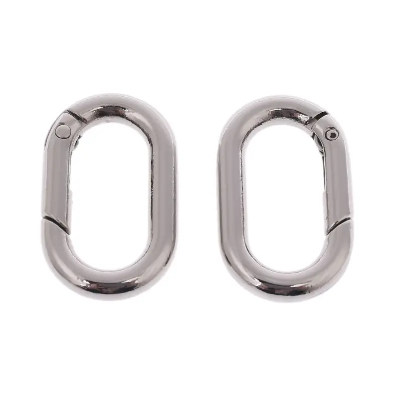 Металлический пружинный Овальный кольцевой брелок для ключей кожаный ремень