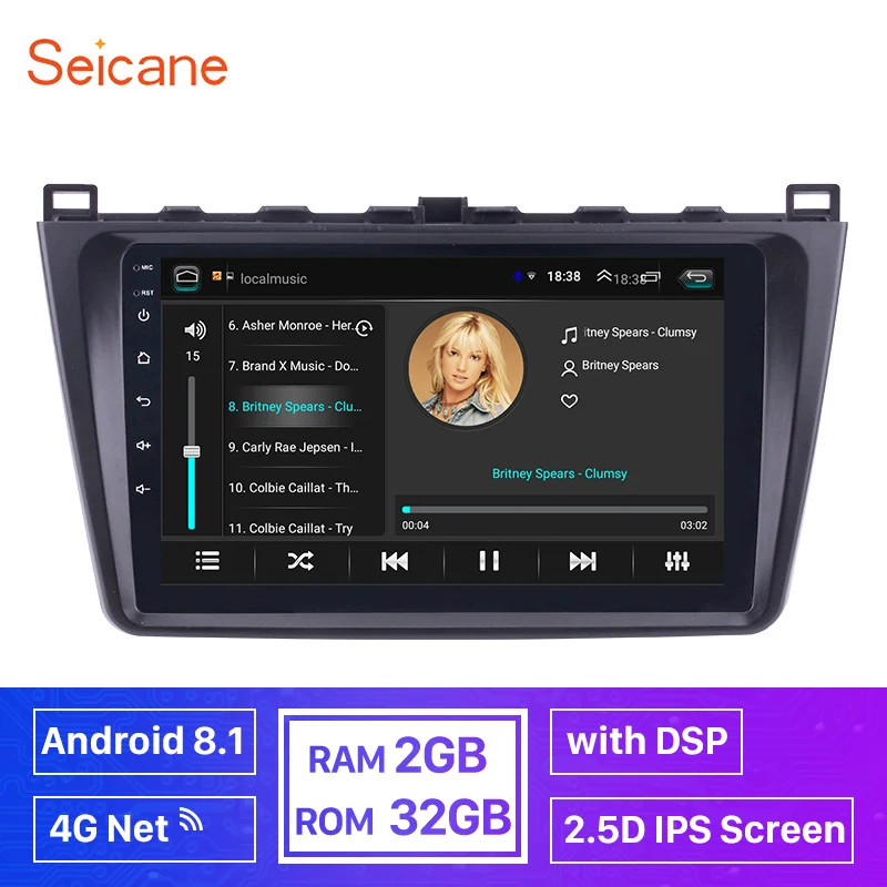 Автомагнитола с GPS 2 Гб ОЗУ 32 ПЗУ IPS экран 4G Net DSP ROM Android 8 1 для Mazda 6 Rui wing 2008 2009 2010