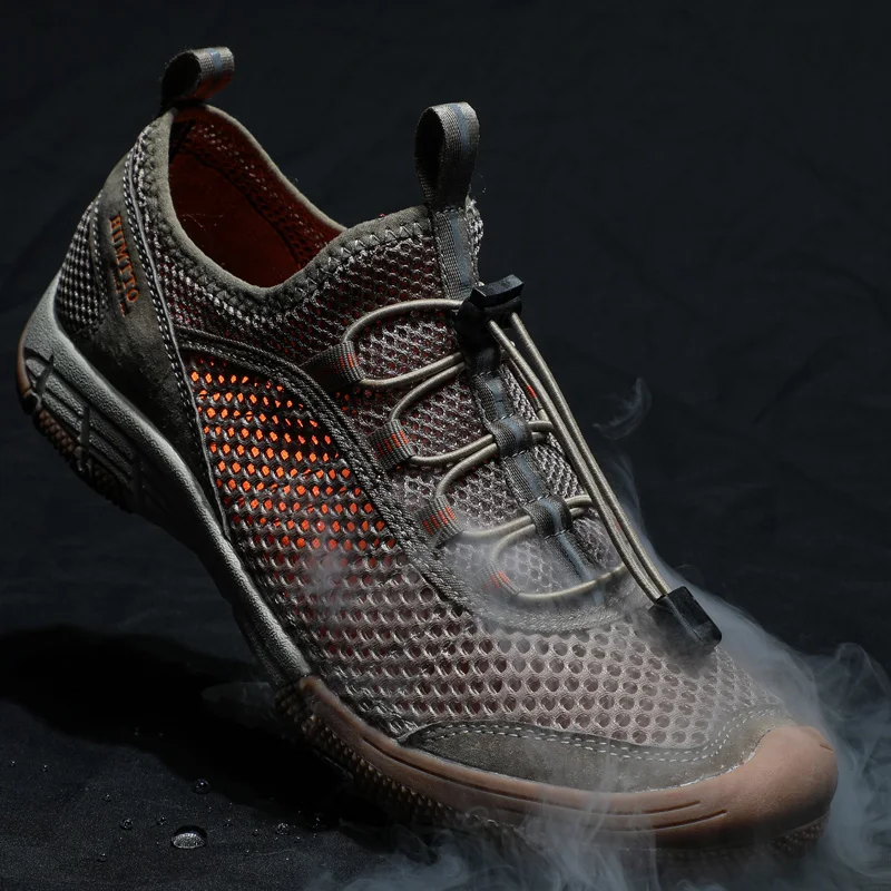 HUMTTO Summer Men Aqua Hiking Shoes 2021 Breathable Non-slip Mountai Mens Shoes Outdoor Climbing Trekking Man Water for Sneakers