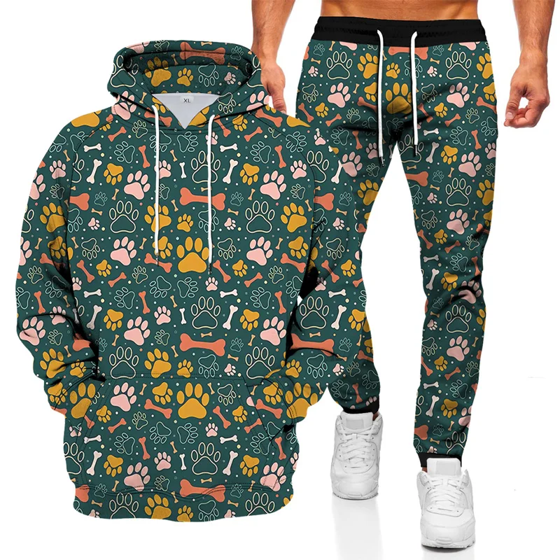 

Winter Men Hoodies Pullover Sweatshirts Long sleeve Flower Printing Trendy Shirt And Hat