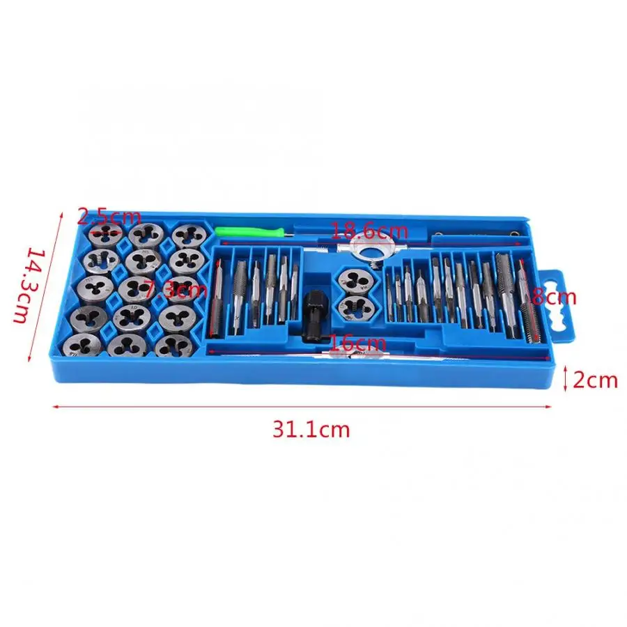 Набор из 40 закаленных метрических метчиков и штампов винтовая резьба ручные