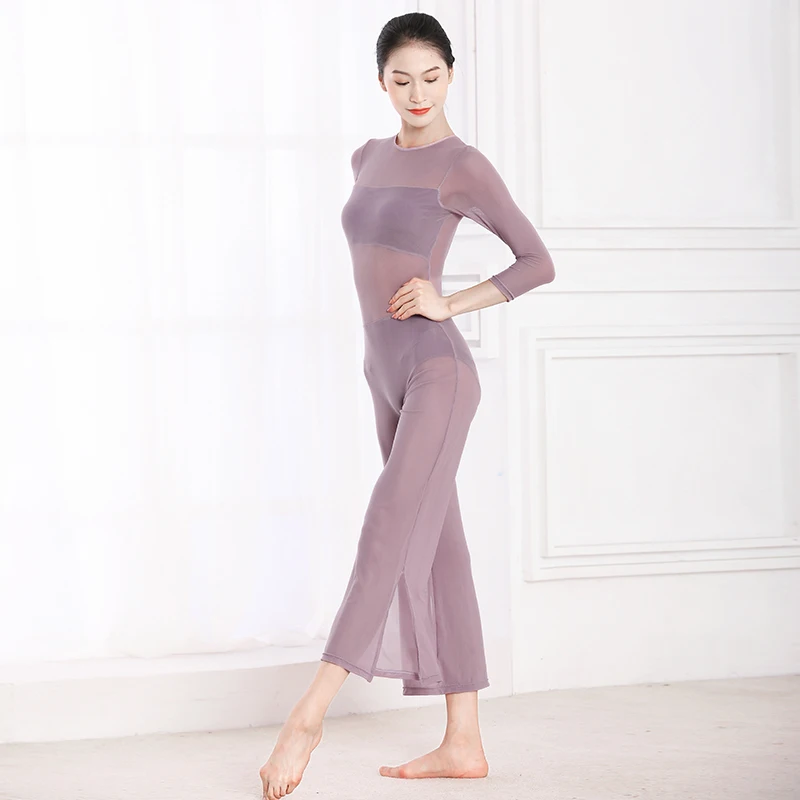 

Mesh Gymnastics Unitard For Adult Lyrical Dance Wear Ballet Dance Costume Dancer Outfits Ballerina Clothes Yoga Bodysuit