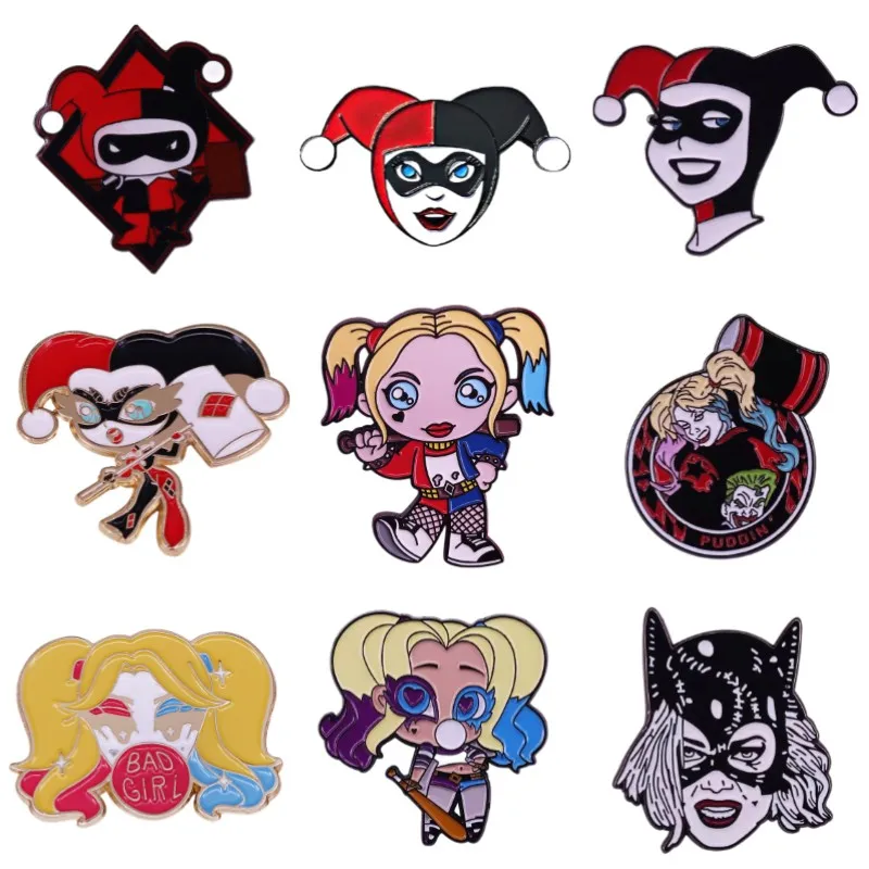 Excellent Quality Clown Girl Terror Movies Enamel Pins Badges Backpack Collar Lapel Women Men Fashion Brooches Jewelry Wholesale