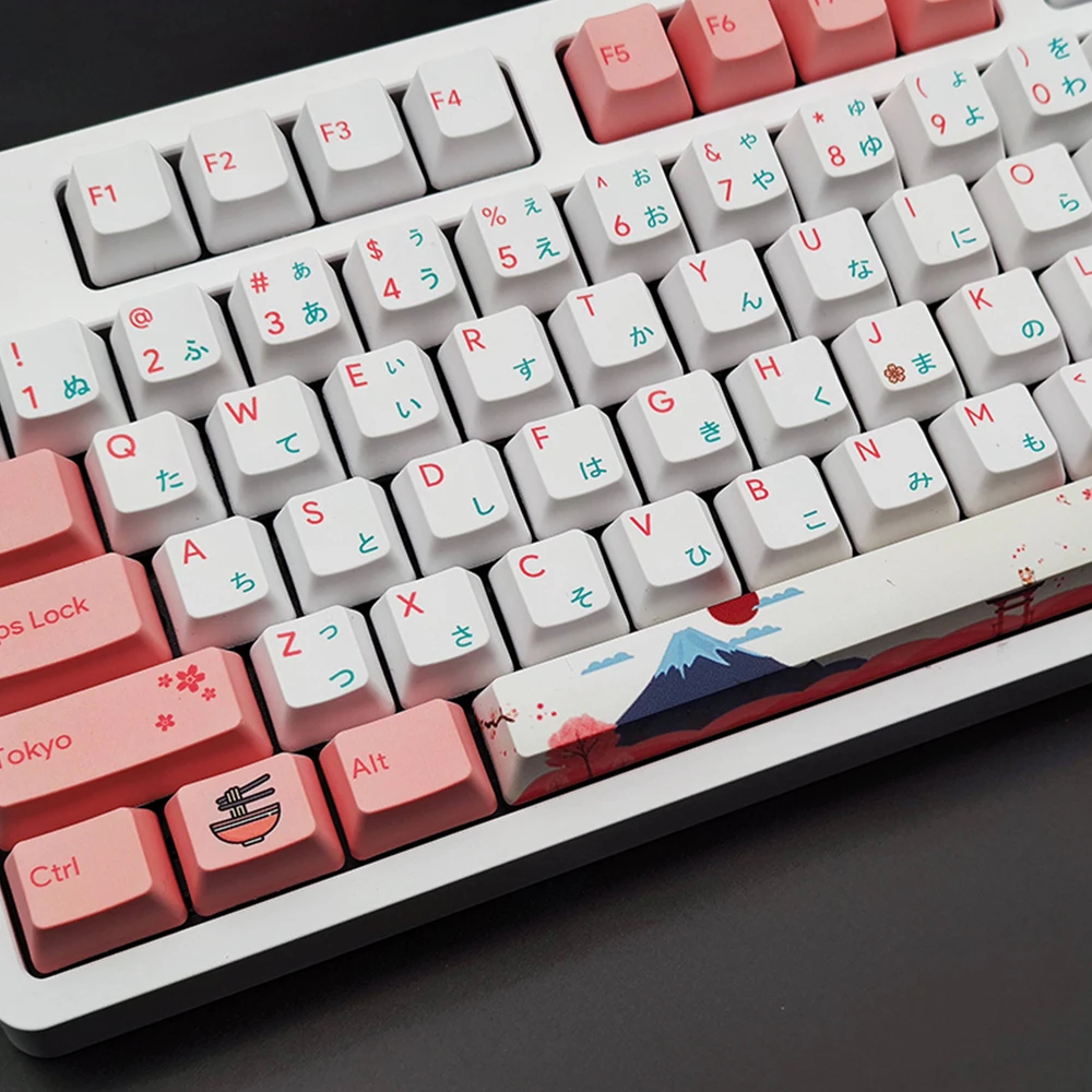 Японские розовые и белые колпачки для клавиш в виде цветков вишни механической