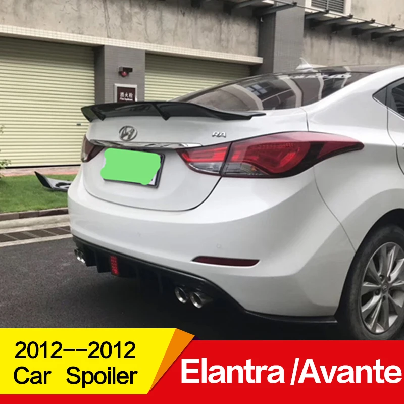 Используется для hyundai Elantra Avante спойлер 2012 13 14 15 16 лет Глянцевая углеродное волокно/FRP заднее крыло R стиль спортивные аксессуары