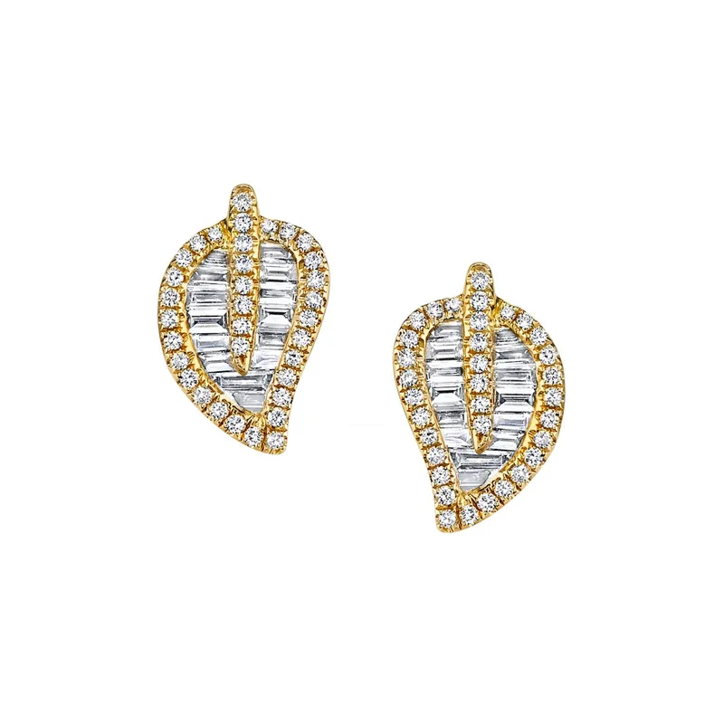

Zircon leaves group small earrings female European and American retro jewelry popular jewelry earrings wholesale