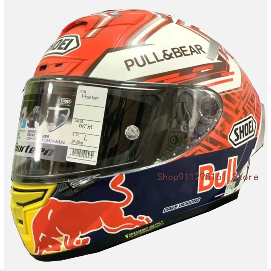 

Мотоциклетный шлем на все лицо, цвет красный/белый