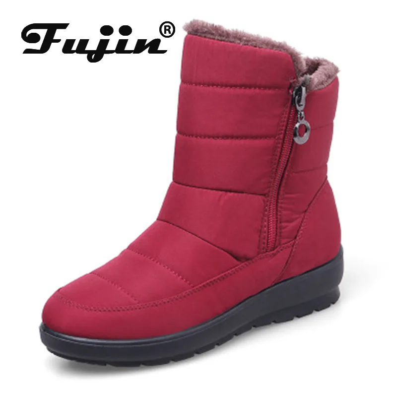 Fujin/зимняя хлопковая обувь Женские теплые зимние ботинки Прямая поставка