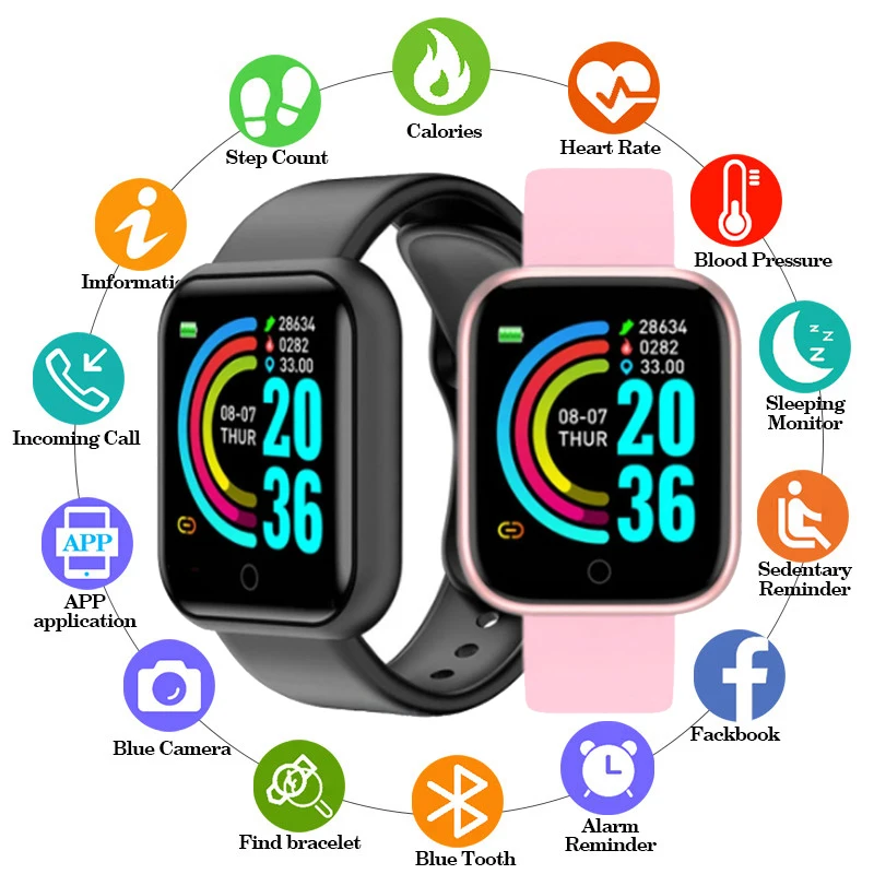 

D20pro Smart Watch Men Women Digital Watch D20 Smartwatch Heart Rate Blood Pressure Alarm Clock Sleeping Monitor Kids Watches